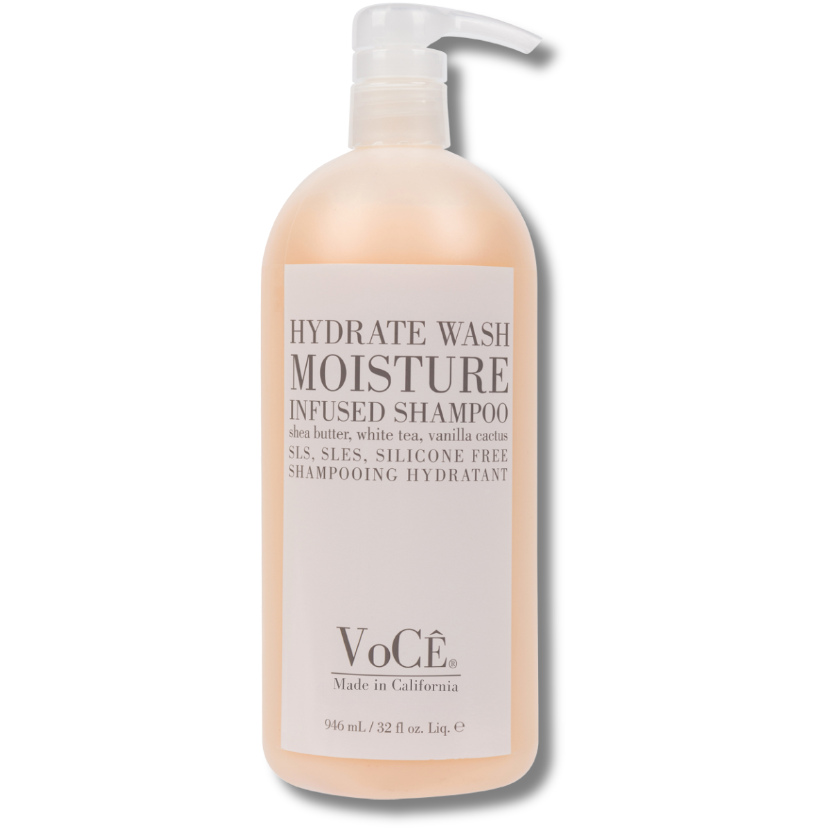 VoCÊ | Natural Hydrating Shampoo for Dry, Frizzy Hair | Moisture-Infused Vegan Shampoo for Normal to Thick Hair | Non-Toxic, Cruelty-Free with Shea Butter, White Tea, Vanilla Cactus (8.5 oz | 250 ml)