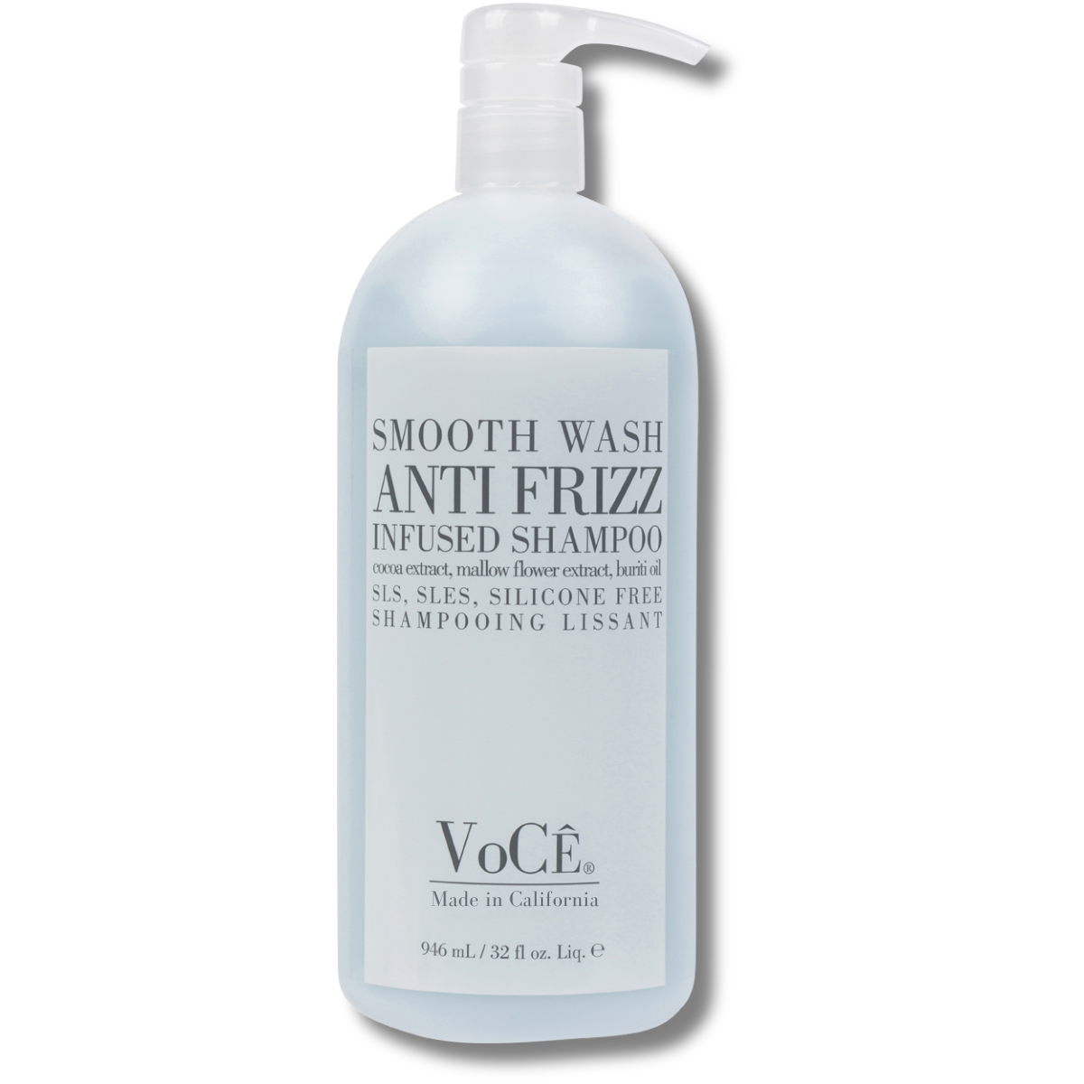 VoCÊ Haircare – Natural Smooth Shampoo - Wash | Anti-Frizz, Curl Defining, Shine Enhancing, Non-Toxic, Cruelty-Free, Vegan Haircare with Aloe Seed Oil, Buriti Oil, Mallow Flower (8.5 oz | 250 ml)